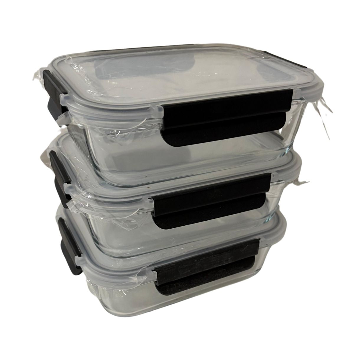 Vershoudbakjes Glas 3 stuks met Deksel