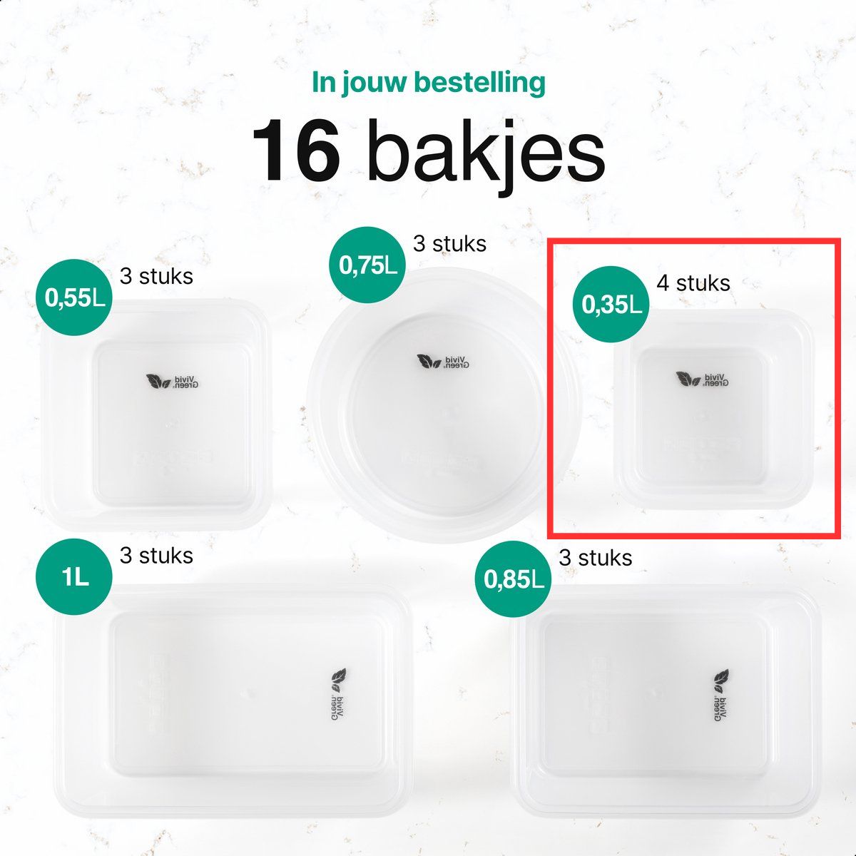 Vershoudbakjes set - 4 stuks - 0,35L - Plastic - Diepvriesbakjes - Meal Prep Bakjes - Met Deksel - Luchtdicht