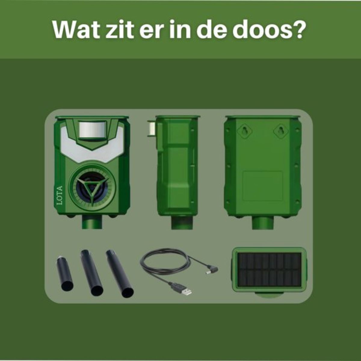 Kattenverjager op Zonne-Energie - Dierenverjager - Marterverjager - Muizenverjager - 110 graden - Uniek Vlamlicht - Waterdicht - Weerbestendig - Groen