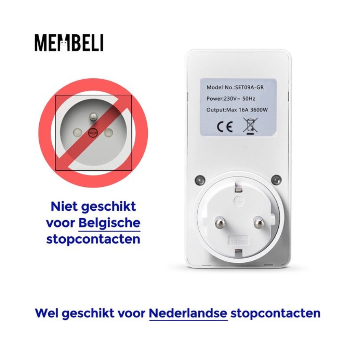 Membeli Tijdschakelaar voor Binnen - Schakelklok Stopcontact - Type F - Digitaal - Timer Schakelaar - LCD Display - Tijdschakelklok