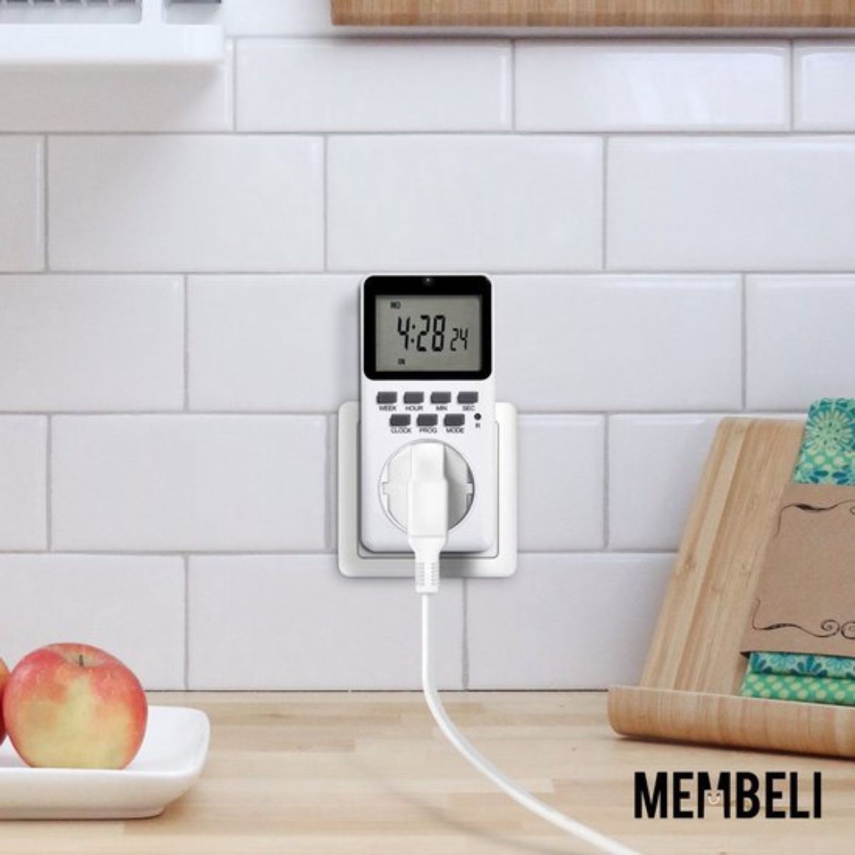 Membeli Tijdschakelaar voor Binnen - Schakelklok Stopcontact - Type F - Digitaal - Timer Schakelaar - LCD Display - Tijdschakelklok
