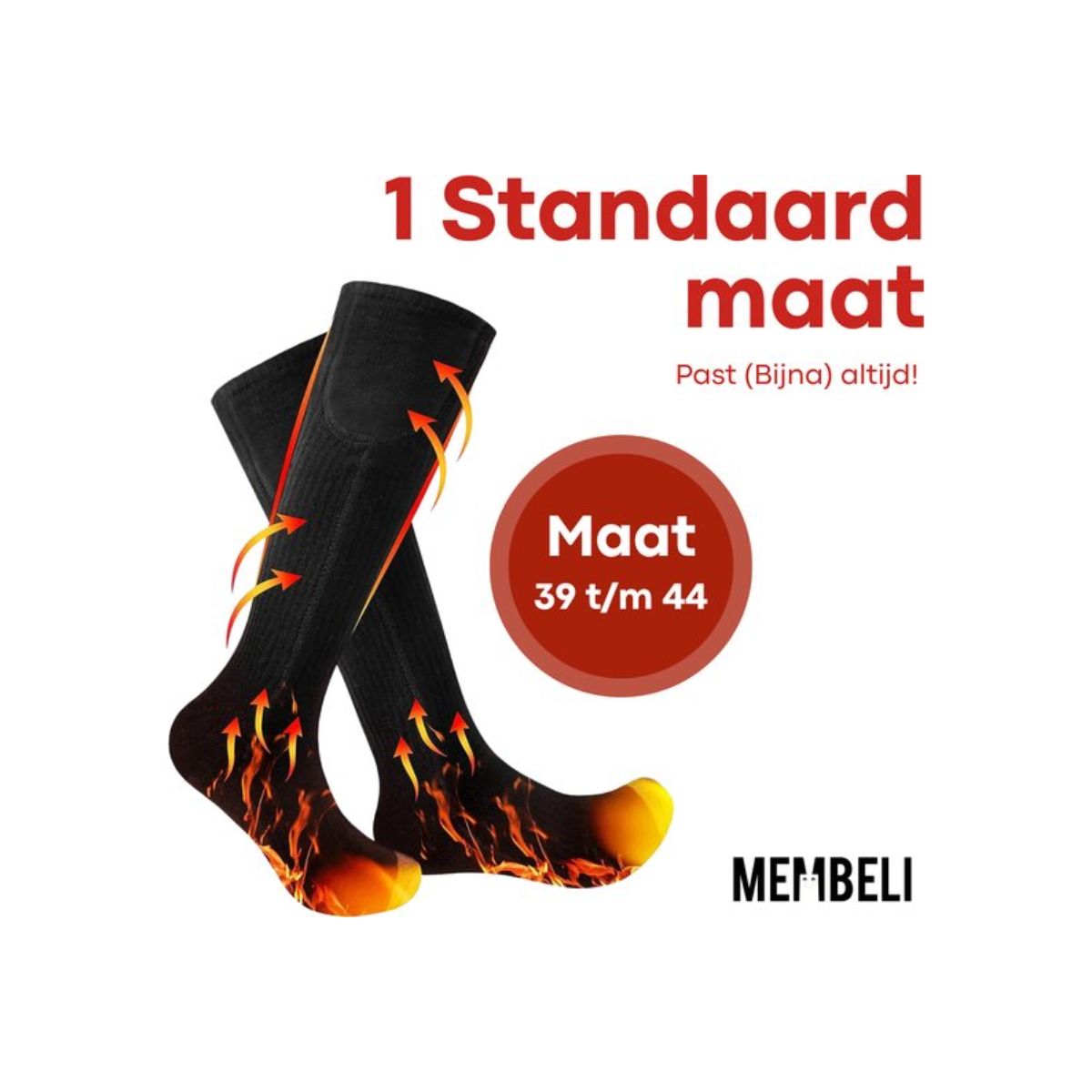 Membeli Verwarmde Sokken - Maat 39 t/m 44 - Elektrische sokken - Warme Sokken Dames & Heren - Groot Verwarmingselement en USB oplaadbaar - Thermosokken - Zwart
