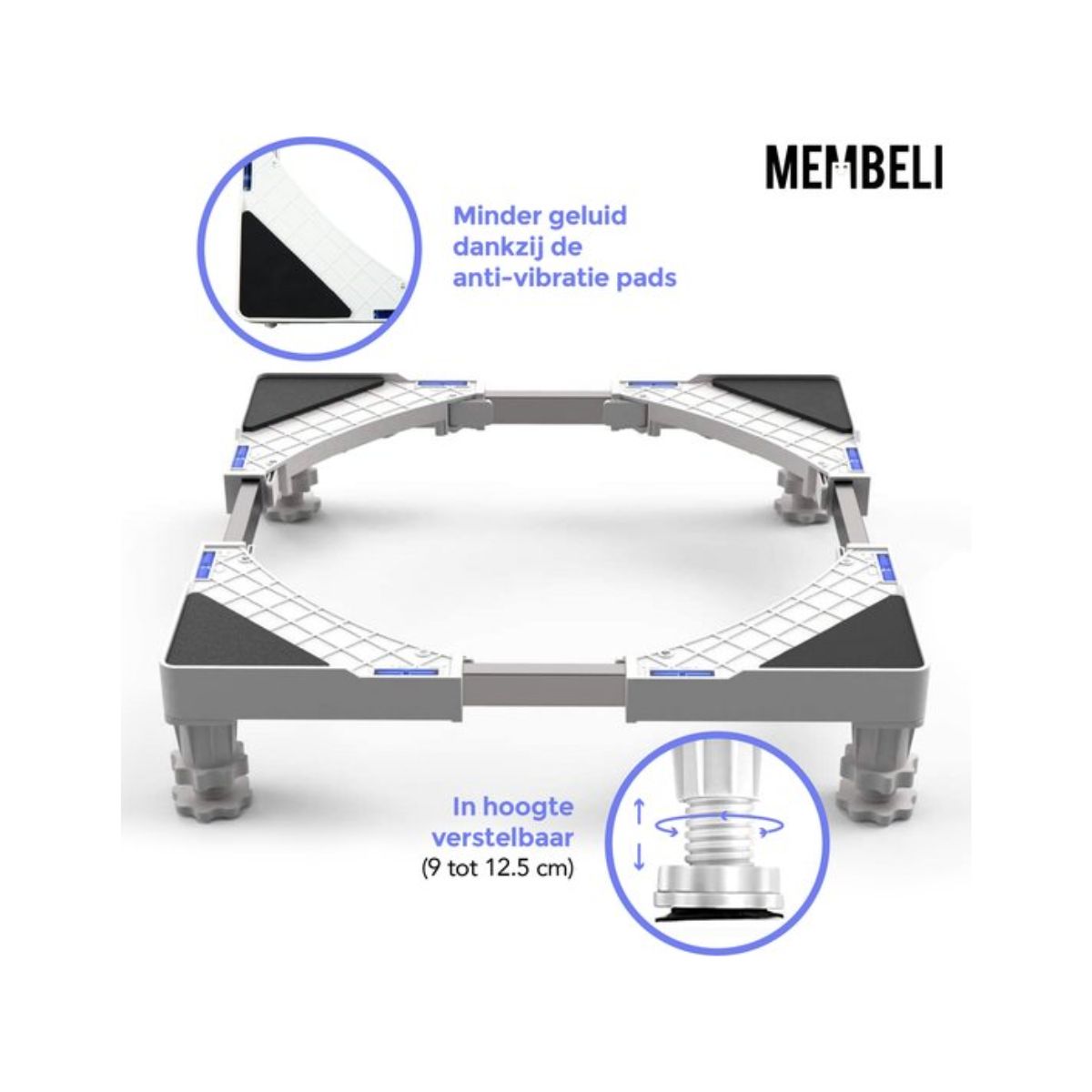 Membeli Wasmachine Verhoger - Wasmachine Opbouwmeubel - Sokkel - Ombouw - Universele Verhoging - Anti-Vibratie - 300kg