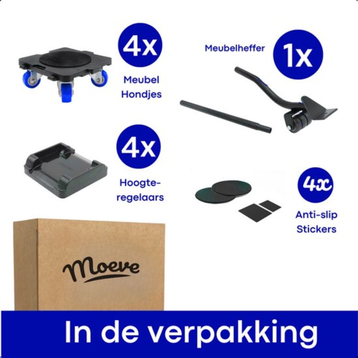 Moeve Meubelroller - Meubeltransporter - 9 delige Transporthulp - Draagvermogen 700kg - Transportroller - Meubelhondje - Meubelverplaatser