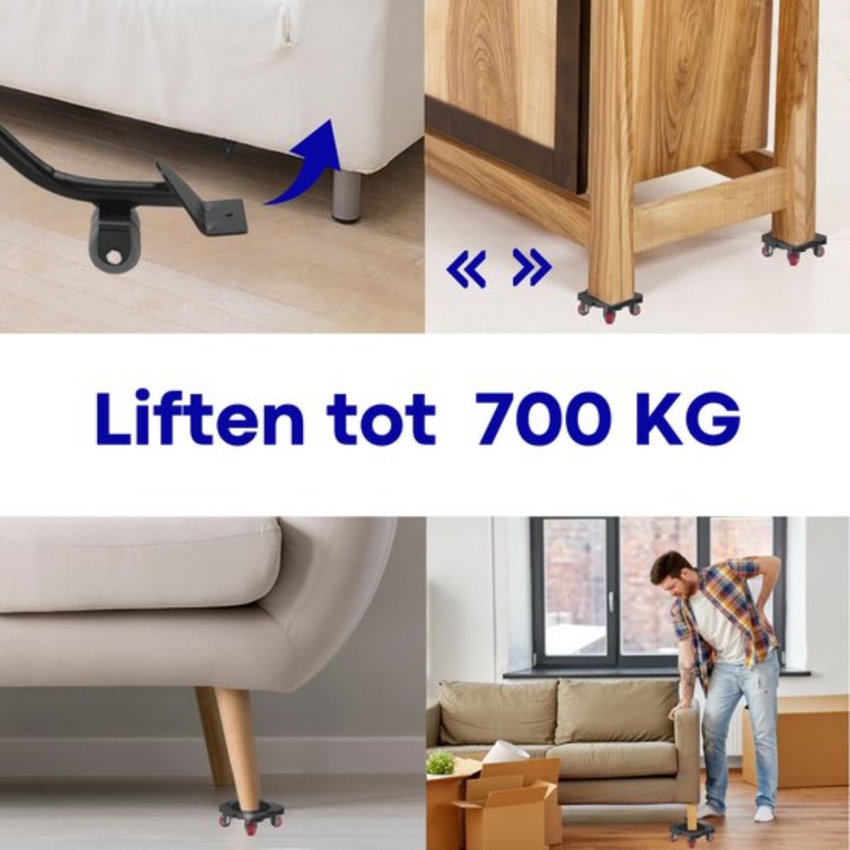 Moeve Meubelroller - Meubeltransporter - 9 delige Transporthulp - Draagvermogen 700kg - Transportroller - Meubelhondje - Meubelverplaatser