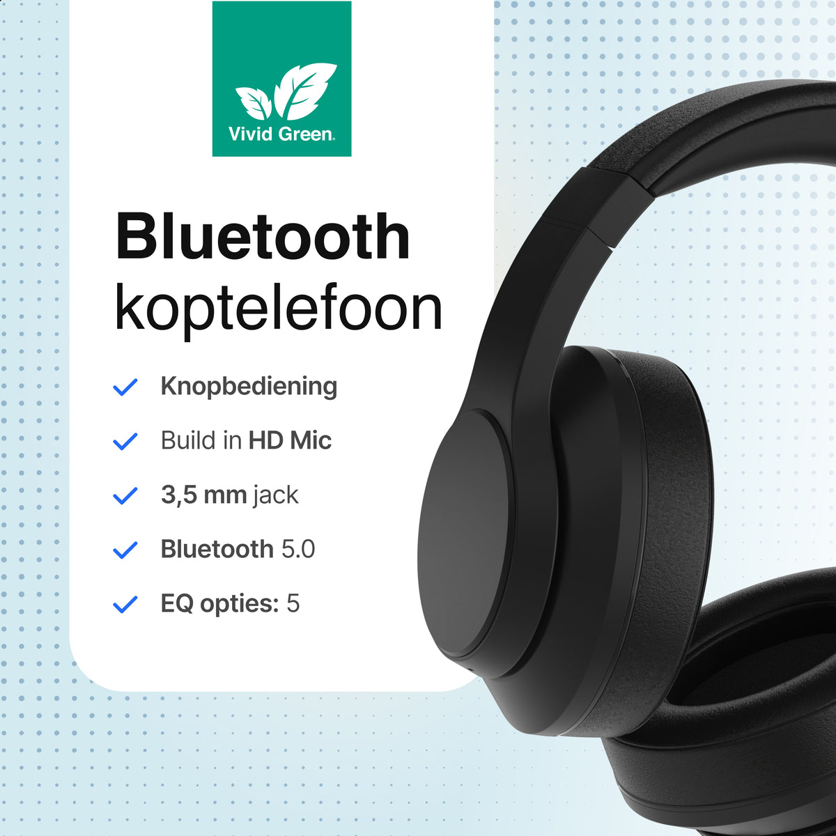 Bluetooth Koptelefoon - Noice Cancelling - Incl Opbergcase - Zwart