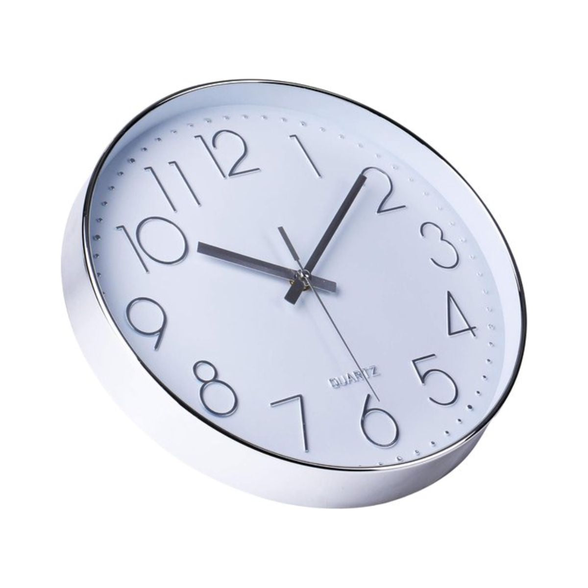 Tyme Wandklok - 40cm Klok Modern - Muurklok - Analoog - Stil Uurwerk - Quartz - Wit Zilver