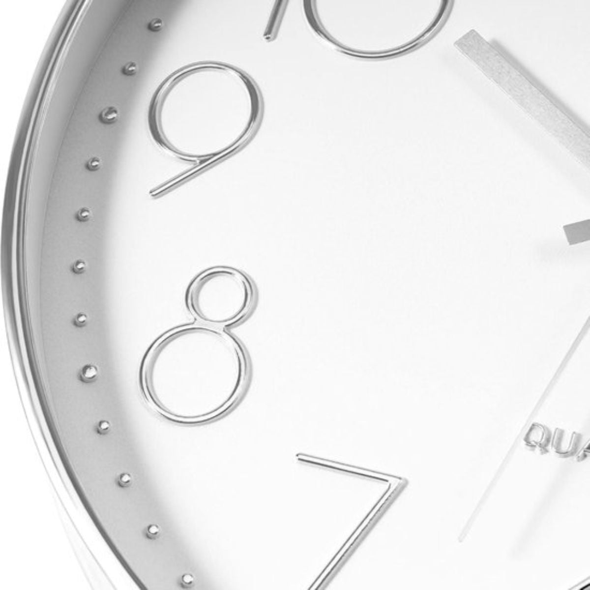 Tyme Wandklok - 40cm Klok Modern - Muurklok - Analoog - Stil Uurwerk - Quartz - Wit Zilver