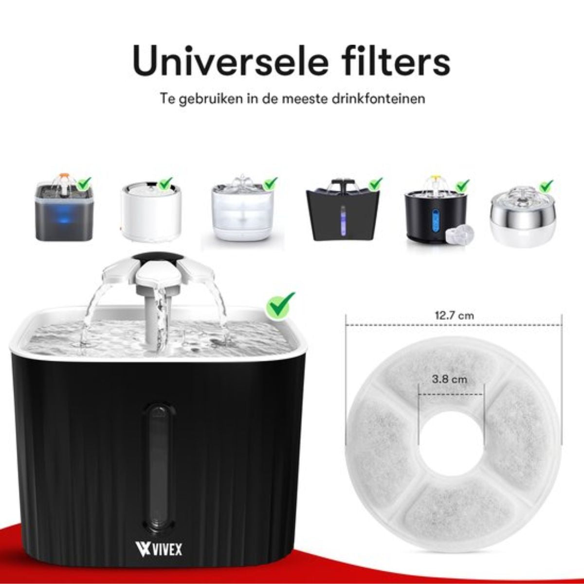 Drinkfontein Filters - Kattenfontein Filters - Premium Kwaliteit - 10 Stuks - Universeel