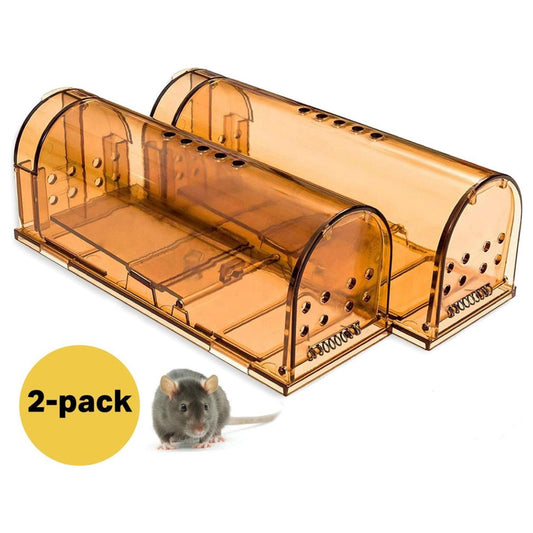 Diervriendelijke muizenval voor binnen & buiten - 2-Pack - Muizenvallen - Muizenverjager - Mouse trap - Oranje