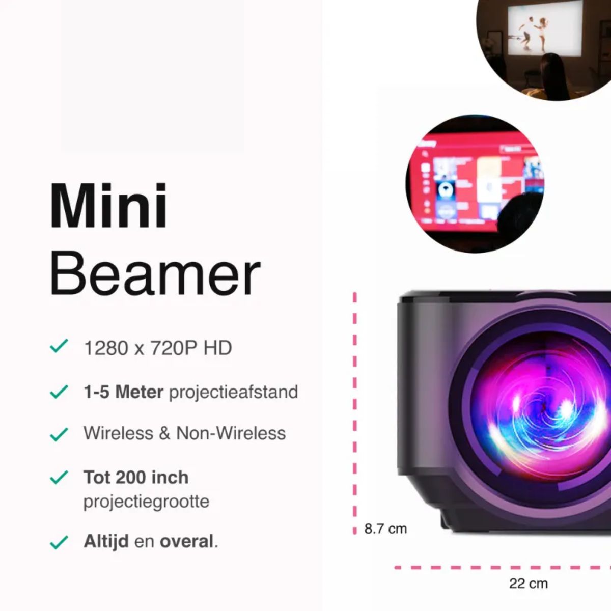 Beamer - Full HD - 6500 Lumen - Zwart