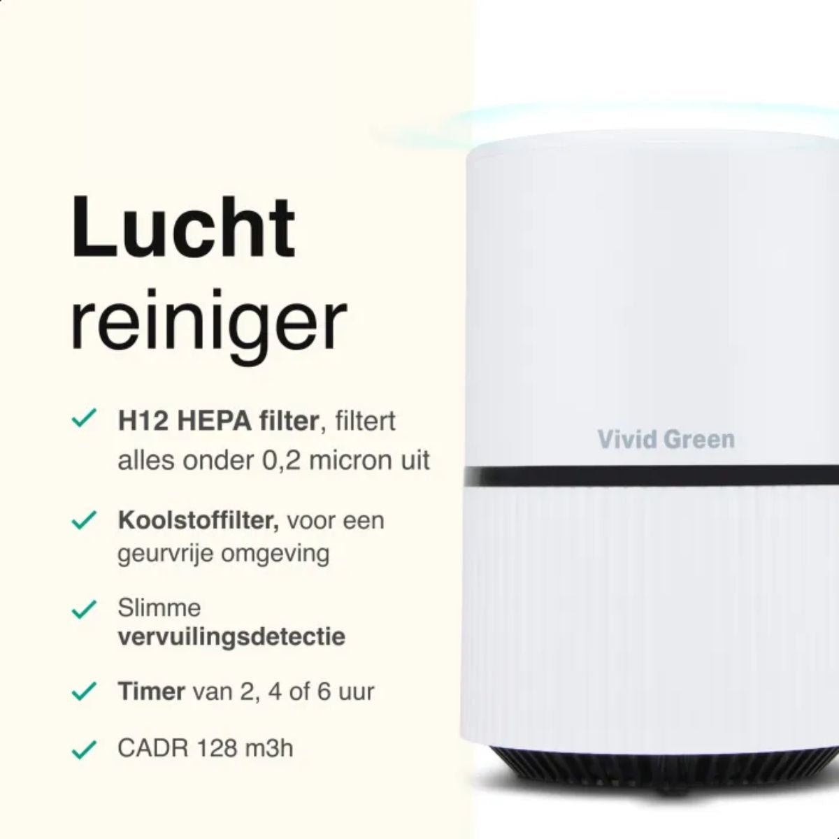 Luchtreiniger - Air Purifier - Incl. HEPA Filter - Wit