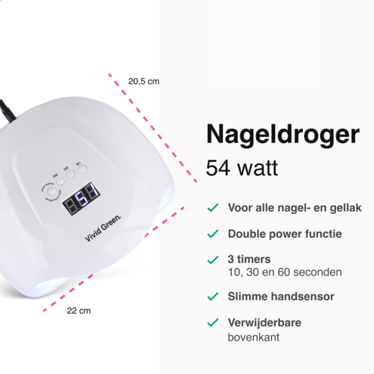 UV Nageldroger - Gellak Nagel Lamp - Led - 54W - Wit