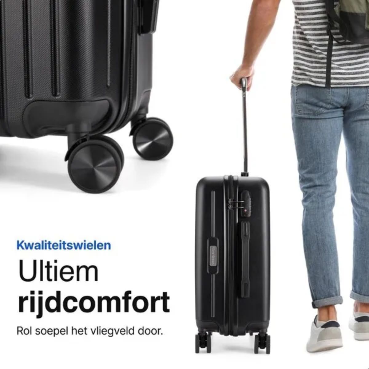 Reiskoffer - Bagage Koffer - 40L - Zwart