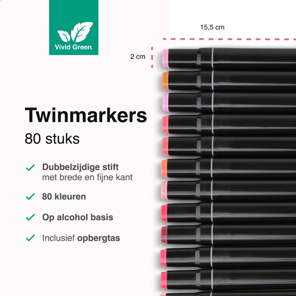 Twinmarkers - Markeerstiften - 80 Stuks