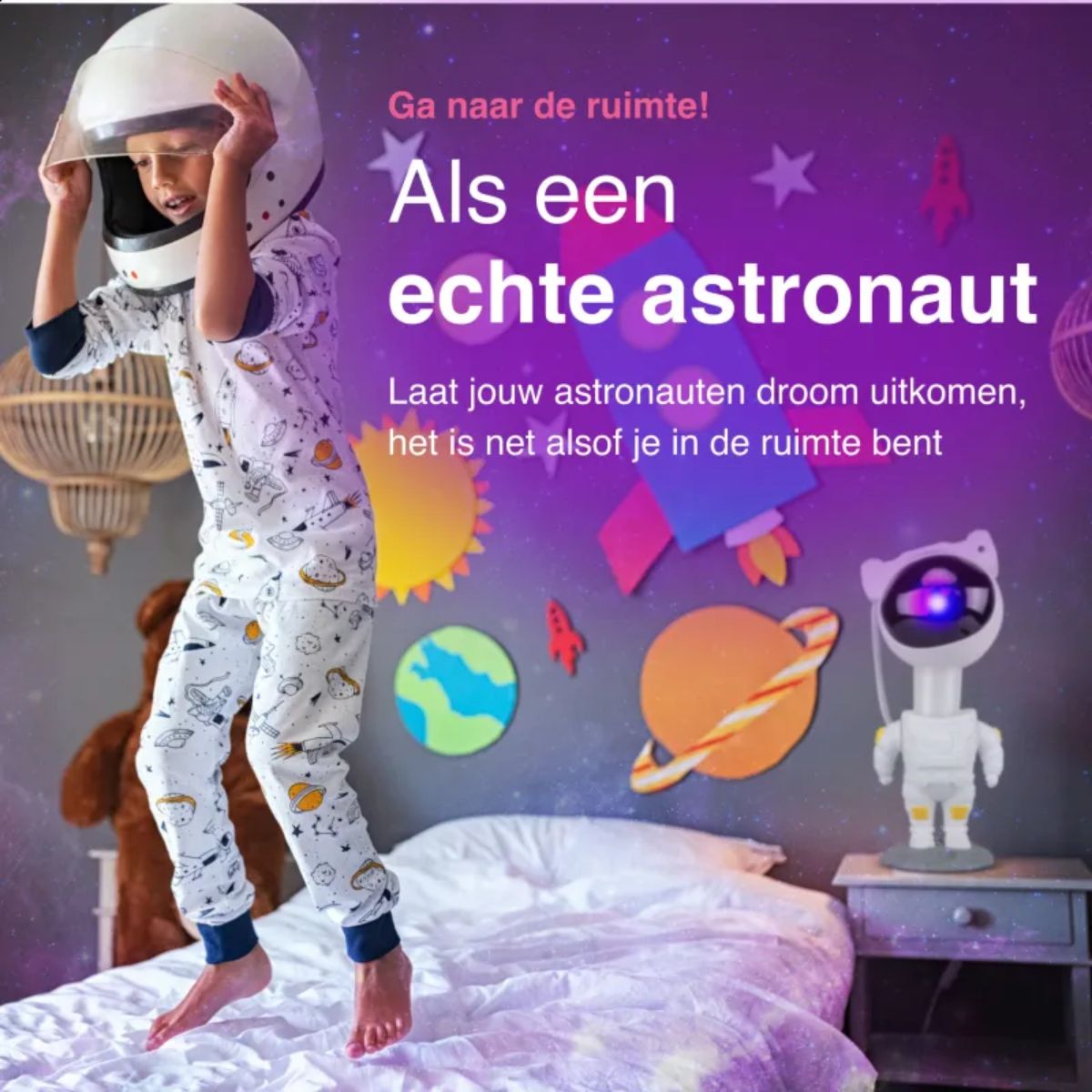 Sterren Projector - Astronaut - Sterrenhemel Projector - Wit