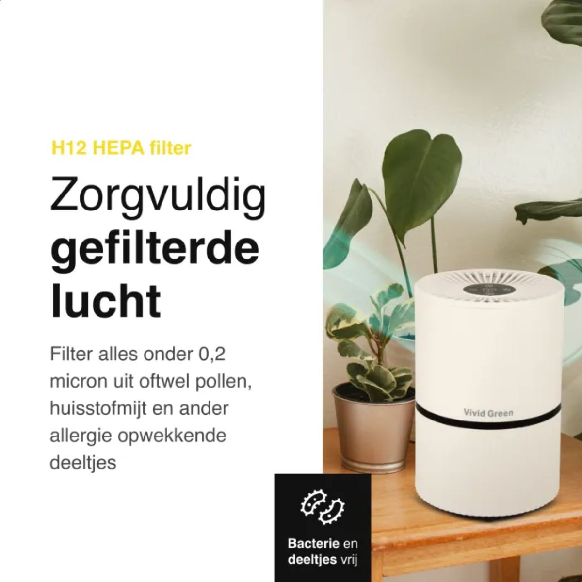 Luchtreiniger - Air Purifier - Incl. HEPA Filter - Wit