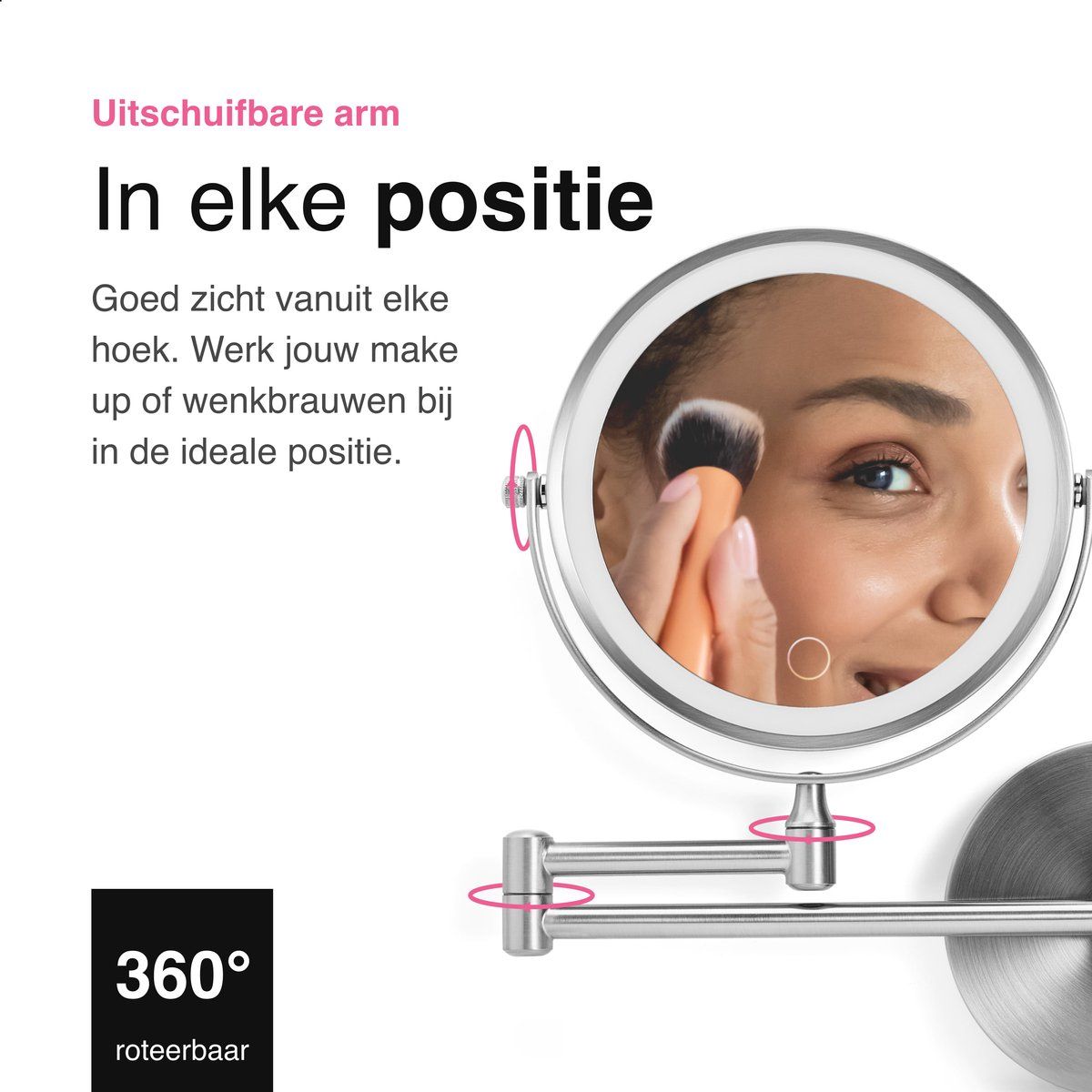 Make Up Spiegel - Met LED Verlichting - Chroom