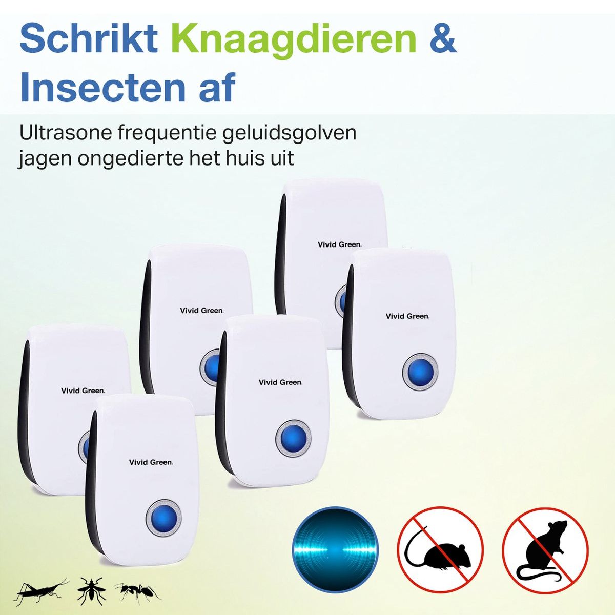 Ultrasone muizenverjager - 6 pack - Ongedierte muizen verjager voor binnen - Verjagers - Pest reject - Repeller - Bestrijder