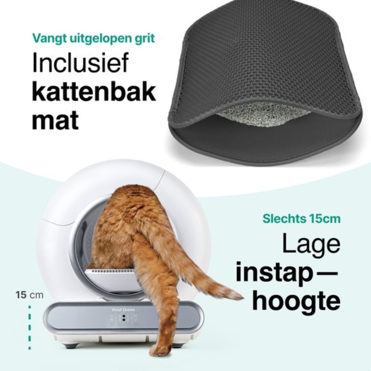 Automatische kattenbak model 2024 - Zelfreinigende Kattenbak Inclusief App - 65L - 4 standen