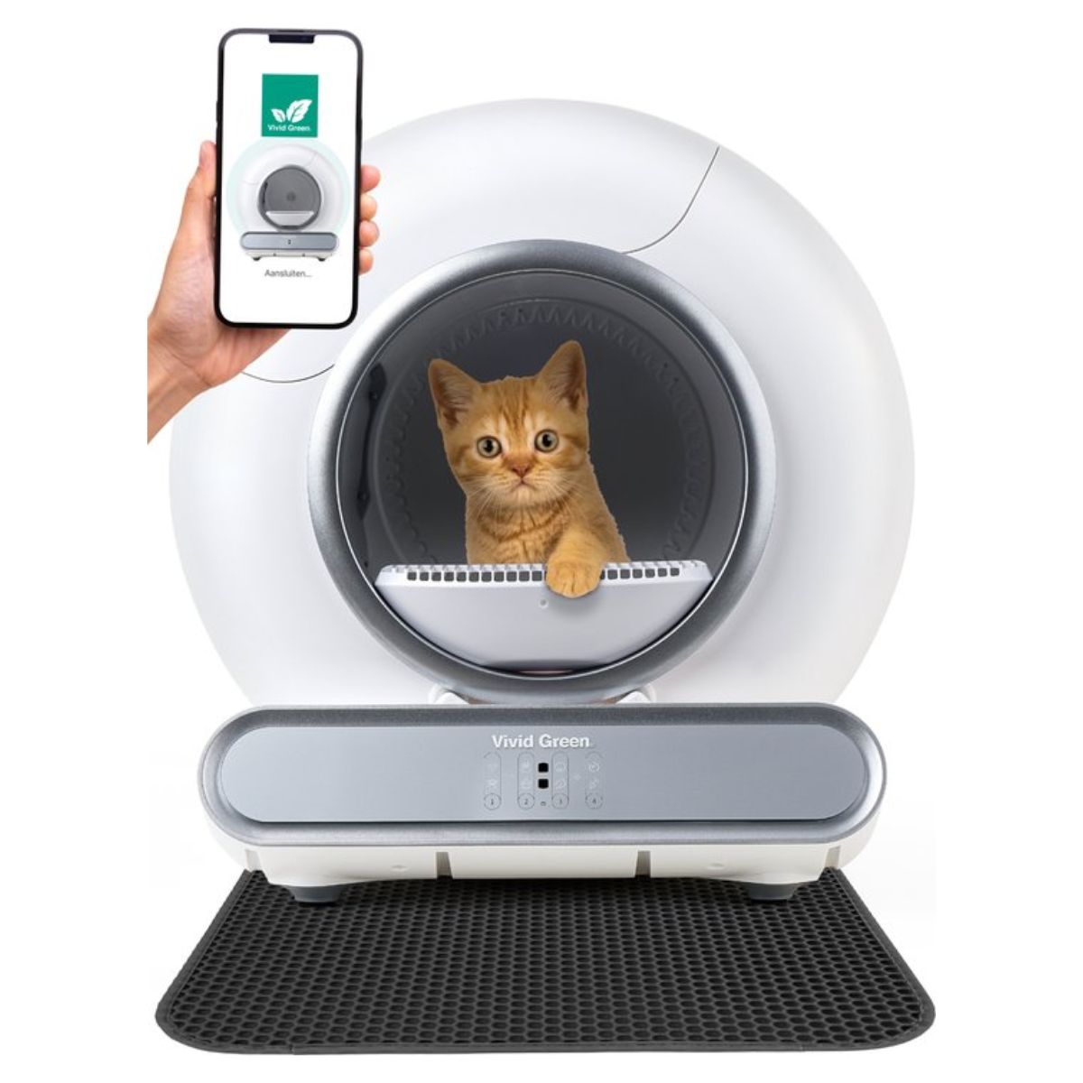 Automatische kattenbak model 2024 - Zelfreinigende Kattenbak Inclusief App - 65L - 4 standen