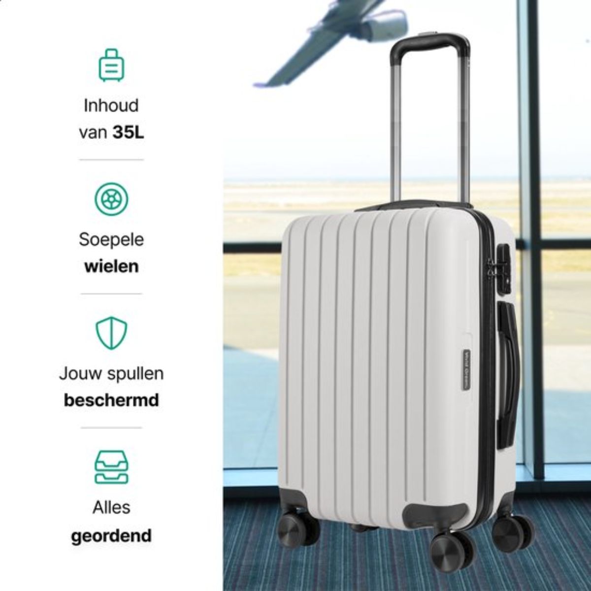 Reiskoffer - Bagage Koffer - 40L - Stone White/Beige