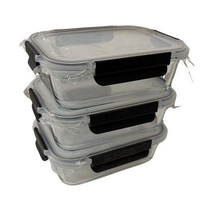 Vershoudbakjes Glas 3 stuks met Deksel