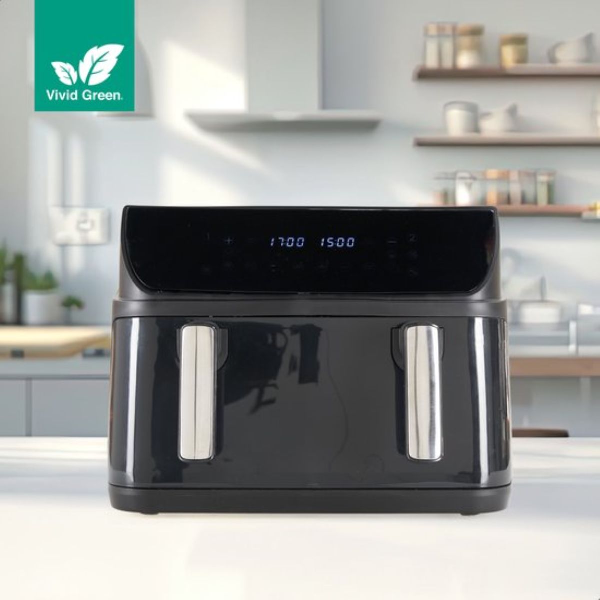 Dubbele Airfryer XXL - 10L inhoud - 2400W -10 bakprogramma's - Incl. Bakpapier - 2 Lades - Dubbele Mand - Dual Zone Technologie - Heteluchtfriteuse