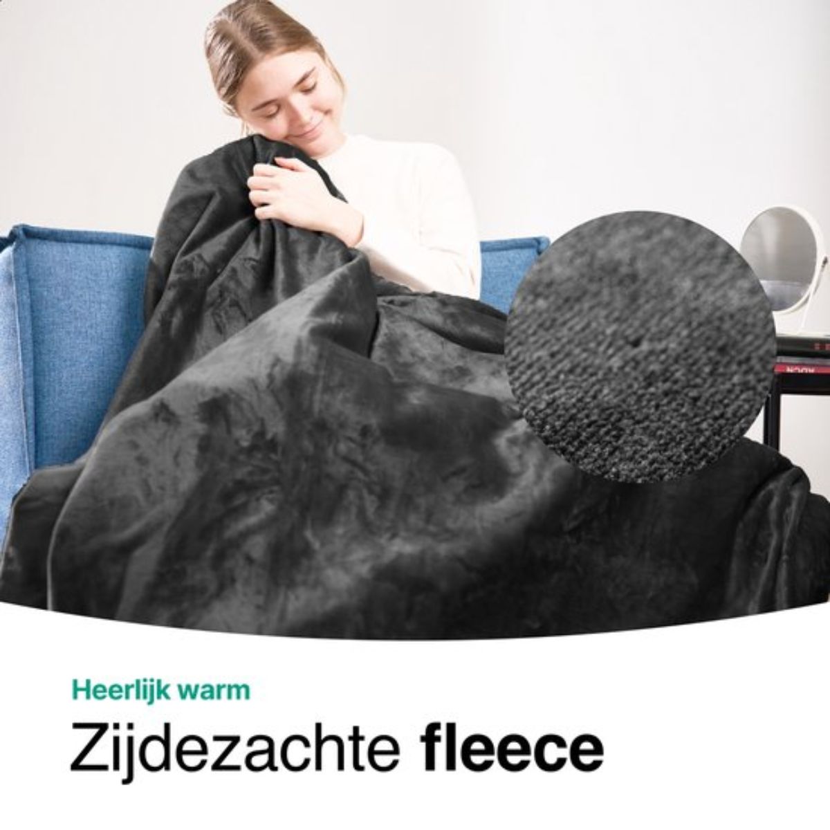 Elektrische Warmtedeken - Bovendeken 1 persoons - Fleece Deken - Knuffeldeken - 180X130cm - 9 standen - Zwart