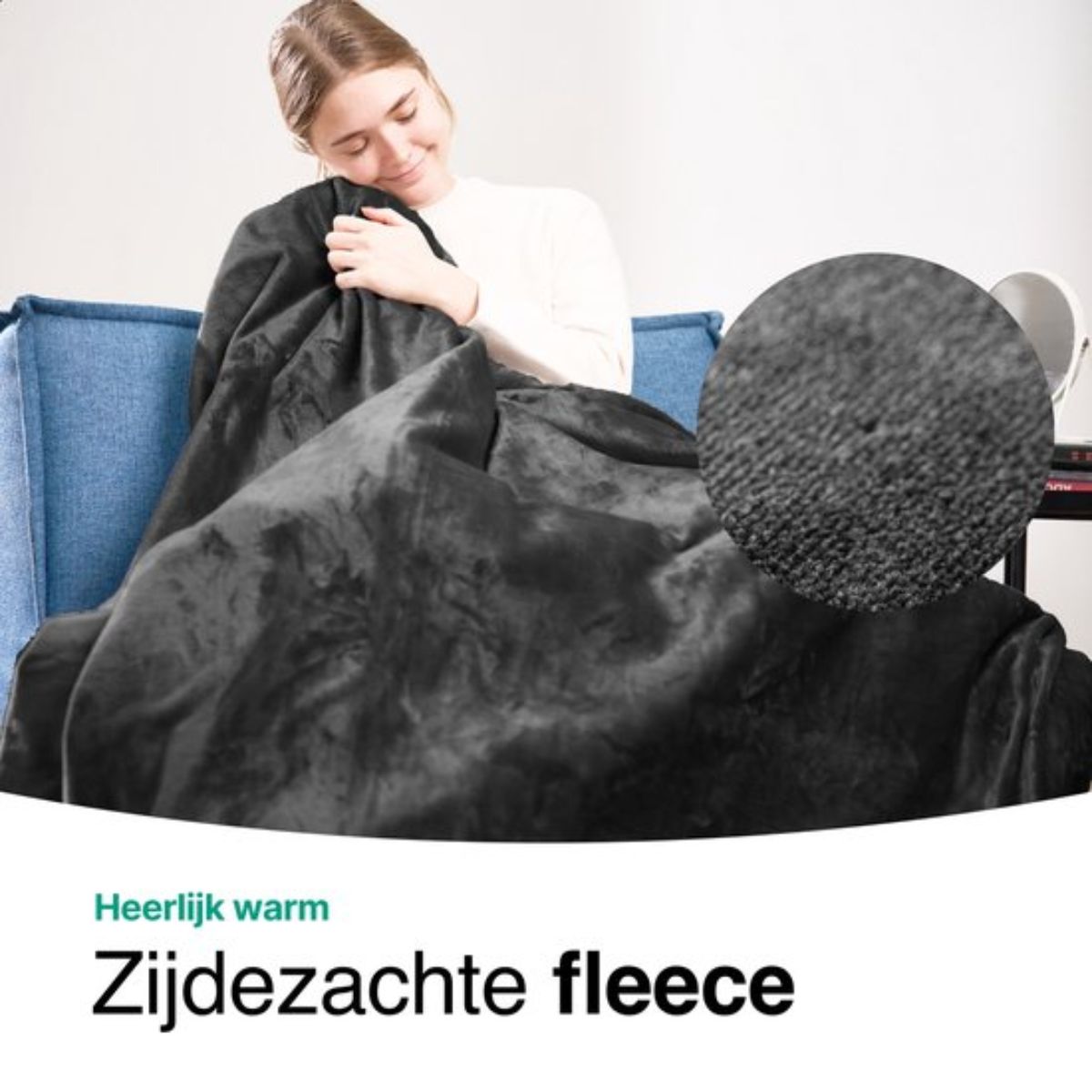 Elektrische Warmtedeken - Bovendeken 2 persoons - Fleece Deken - Knuffeldeken - 180X160cm - 9 standen - Zwart