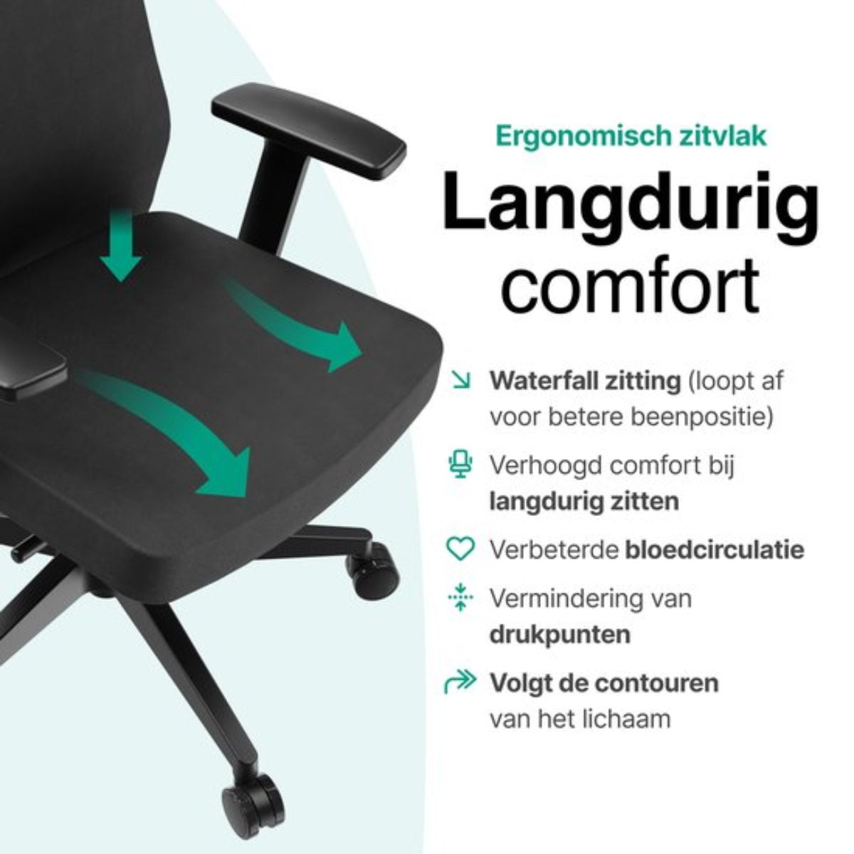 Ergonomische Bureaustoel - Bureaustoel voor Volwassenen - Office Chair - Gamingstoel - Hoofdsteun - Zwart