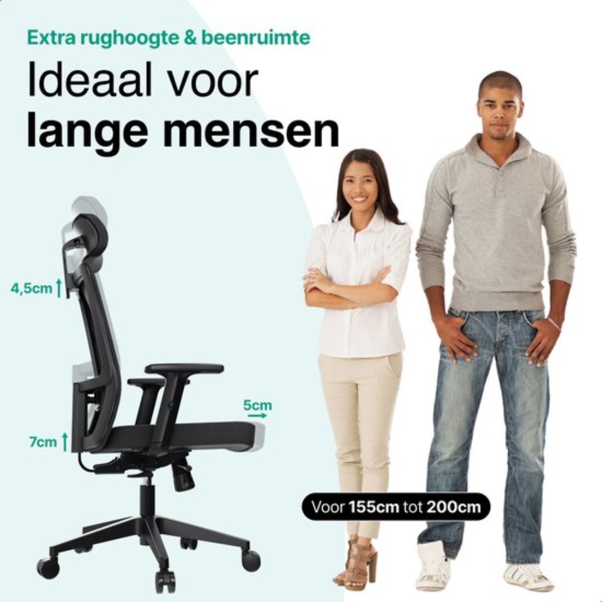 Ergonomische Bureaustoel - Bureaustoel voor Volwassenen - Office Chair - Gamingstoel - Hoofdsteun - Zwart