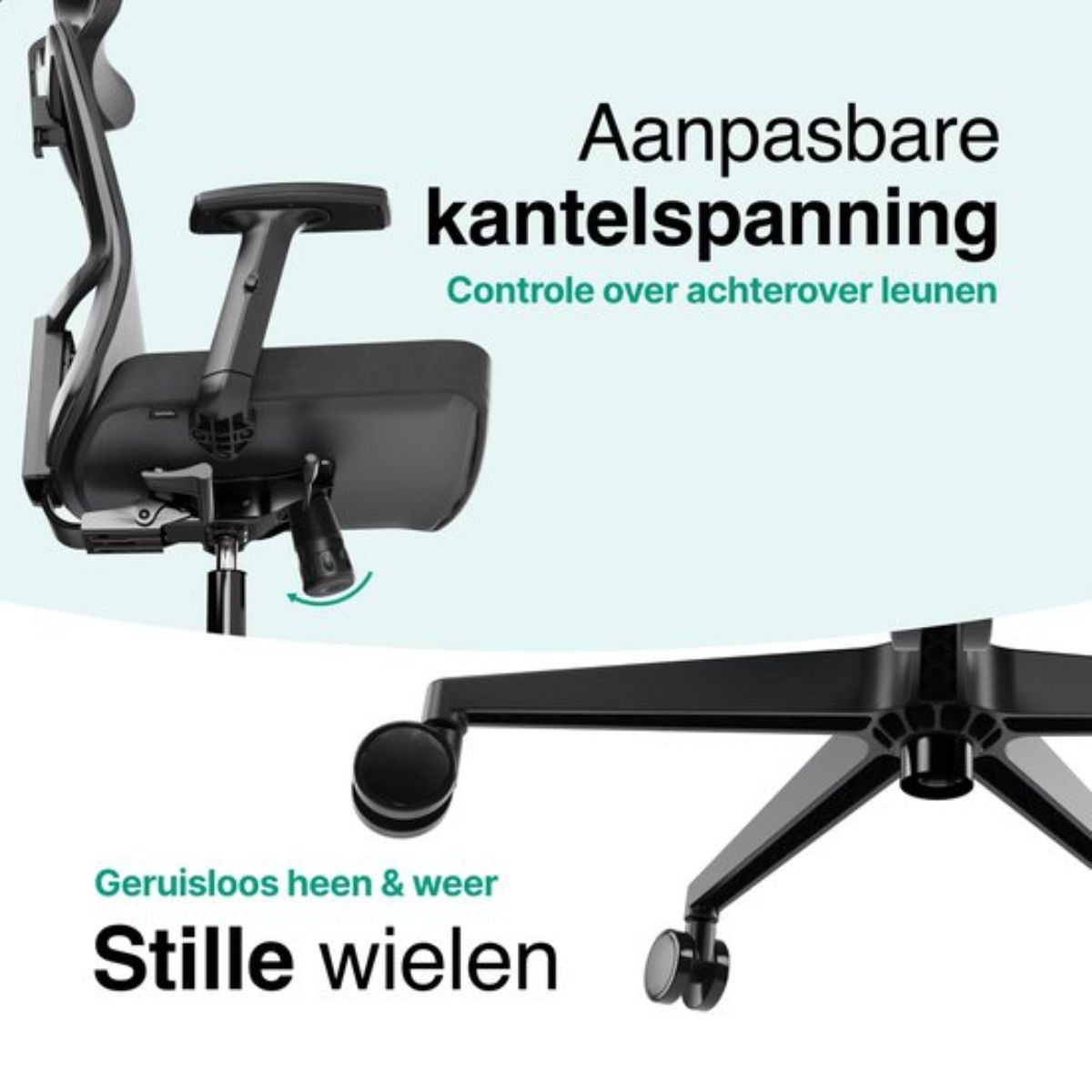 Ergonomische Bureaustoel - Bureaustoel voor Volwassenen - Office Chair - Gamingstoel - Hoofdsteun - Zwart