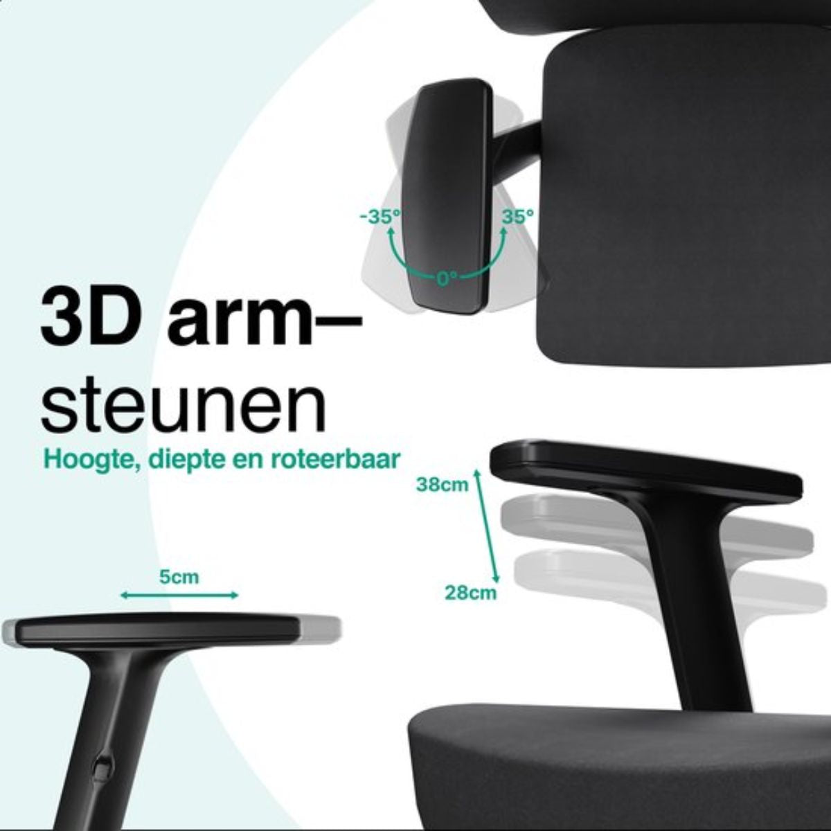 Ergonomische Bureaustoel - Bureaustoel voor Volwassenen - Office Chair - Gamingstoel - Hoofdsteun - Zwart