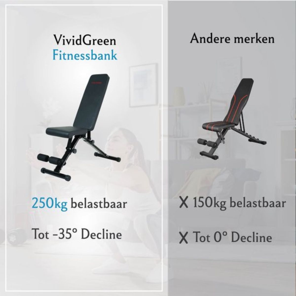 Fitnessbank – Verstelbaar & Inklapbaar – Zwart