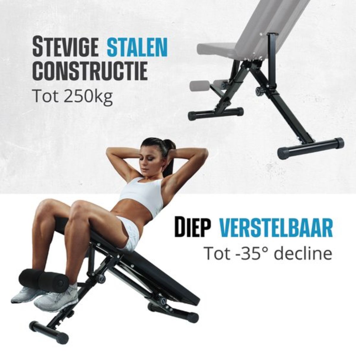 Fitnessbank – Verstelbaar & Inklapbaar – Zwart