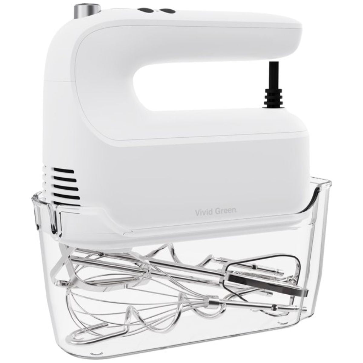 Handmixer 400W - 9 snelheden - Turbofunctie - Opberghouder - Deeghaken - Wit