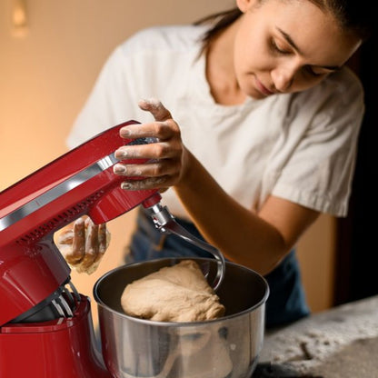 Keukenmachine 2000W – Rood – 6.2L RVS Mengkom – Vivid Green – Met Garde, Deeghaak & Menghaak – 6 Snelheden