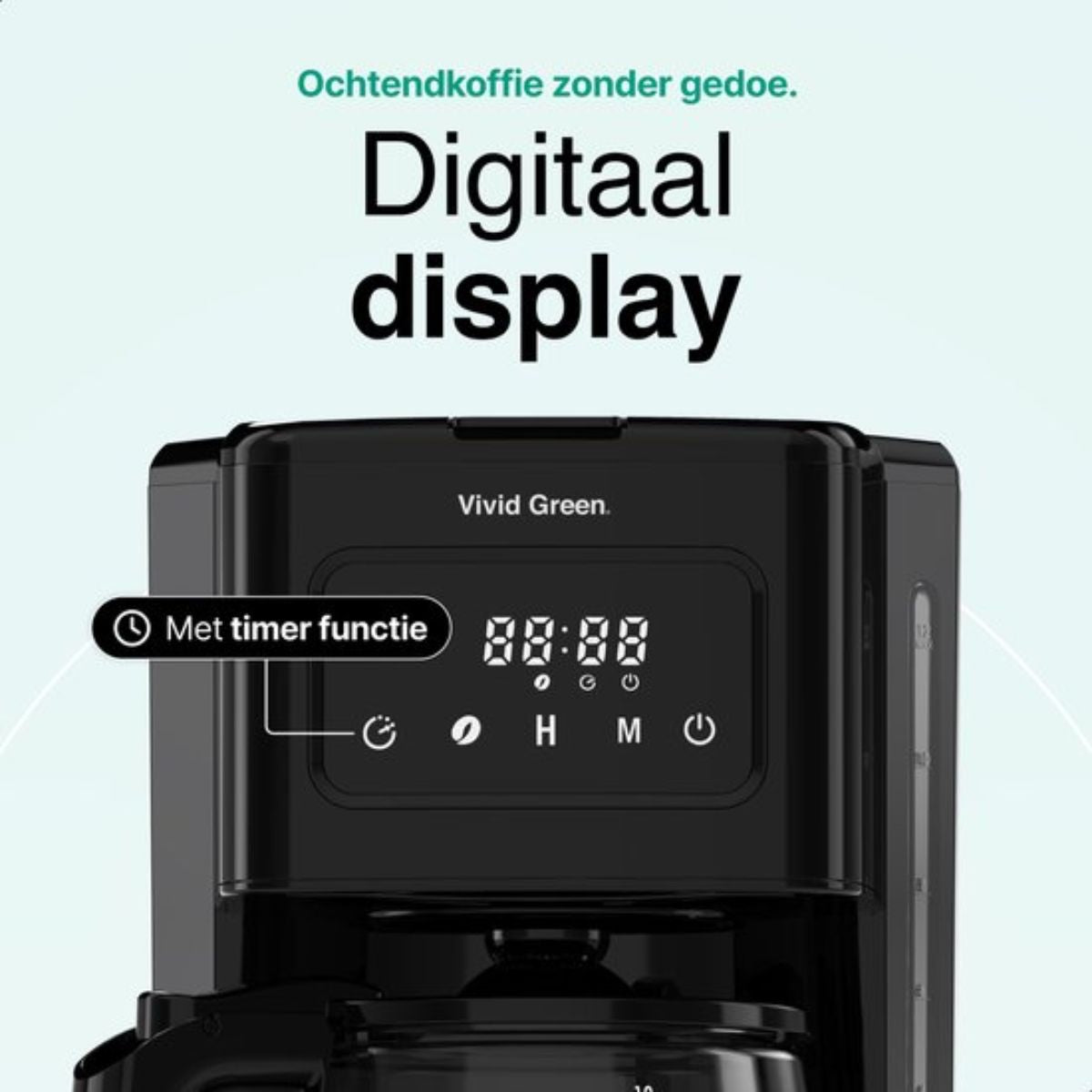 Koffiezetapparaat Filterkoffie 1.8L met Touch Display - 12 Koppen - Zwart