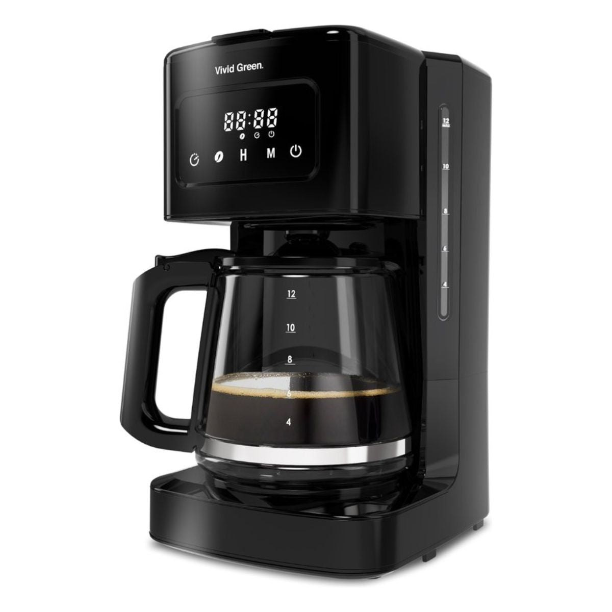 Koffiezetapparaat Filterkoffie 1.8L met Touch Display - 12 Koppen - Zwart