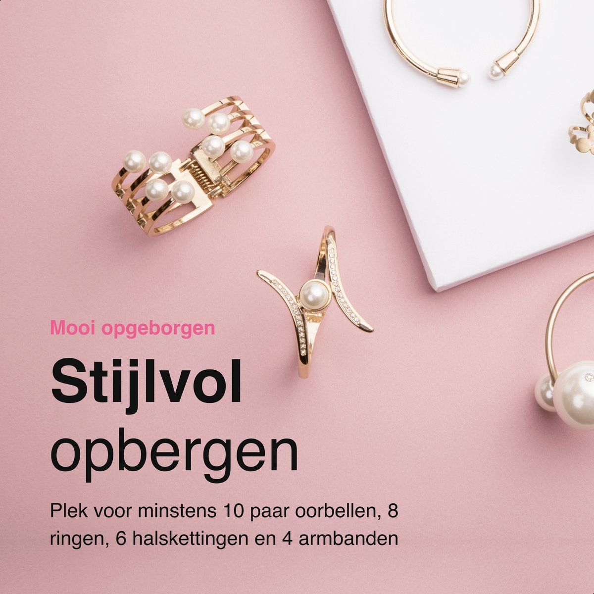 Luxe Sieradendoos met spiegel - Juwelendoos - Sieradendoosje - Sieraden - Doos - Houder - Doosje - Zwart