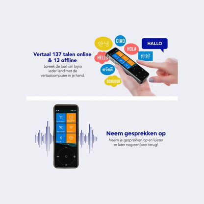 Membeli Vertaalcomputer - Vertaal Apparaat - Offline - Muama Enence - Antraciet - 137+ Talen - 3.1 inch Touchscreen