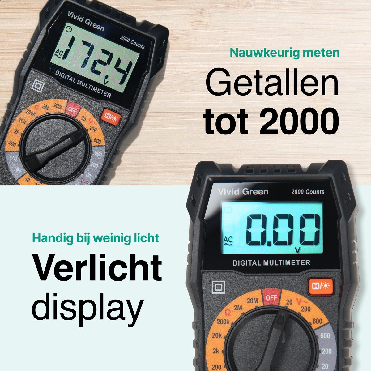 Digitale Multimeter – Slimme Spanningsmeter – Incl. Opberghoesje, Klemtangen En Meet Pinnen – Zwart