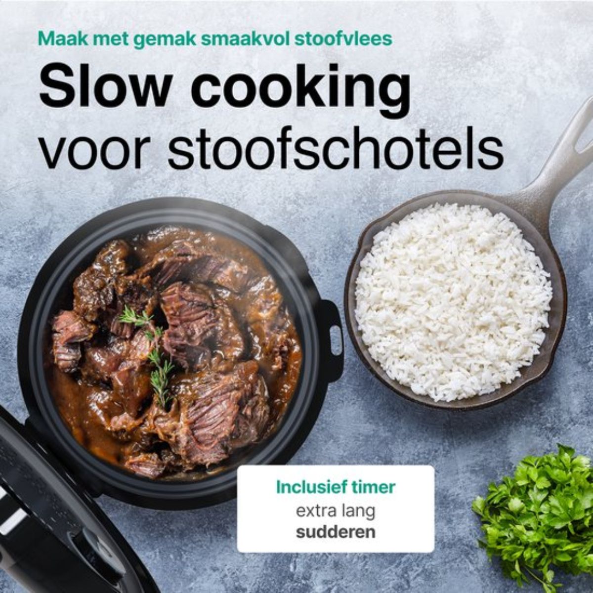 Rijstkoker met Stomer - 1.8L - 9 functies - Slowcooker - Warmhoudfunctie - 700W - 6 tot 8 Personen - RVS