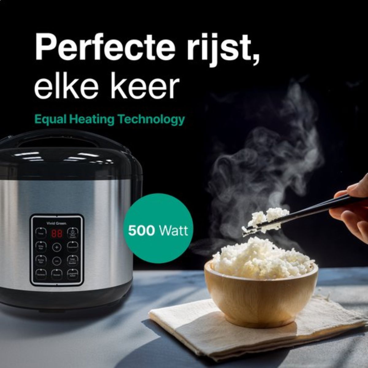 Rijstkoker met Stomer - 1.8L - 9 functies - Slowcooker - Warmhoudfunctie - 700W - 6 tot 8 Personen - RVS