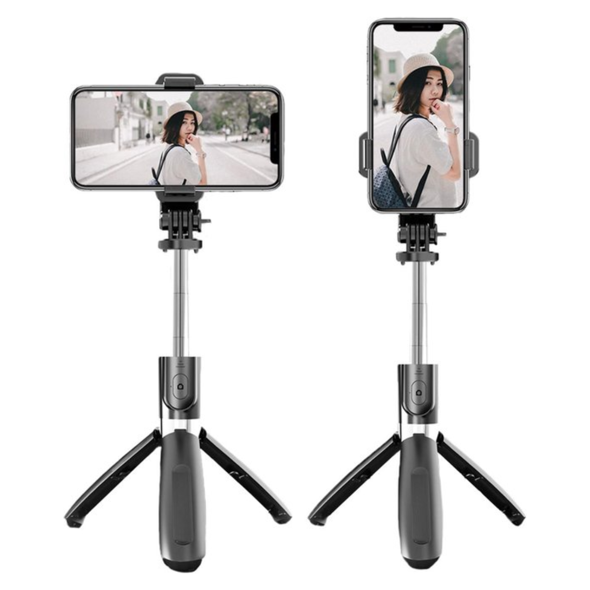 Selfie Stick - Zwart/Chrome