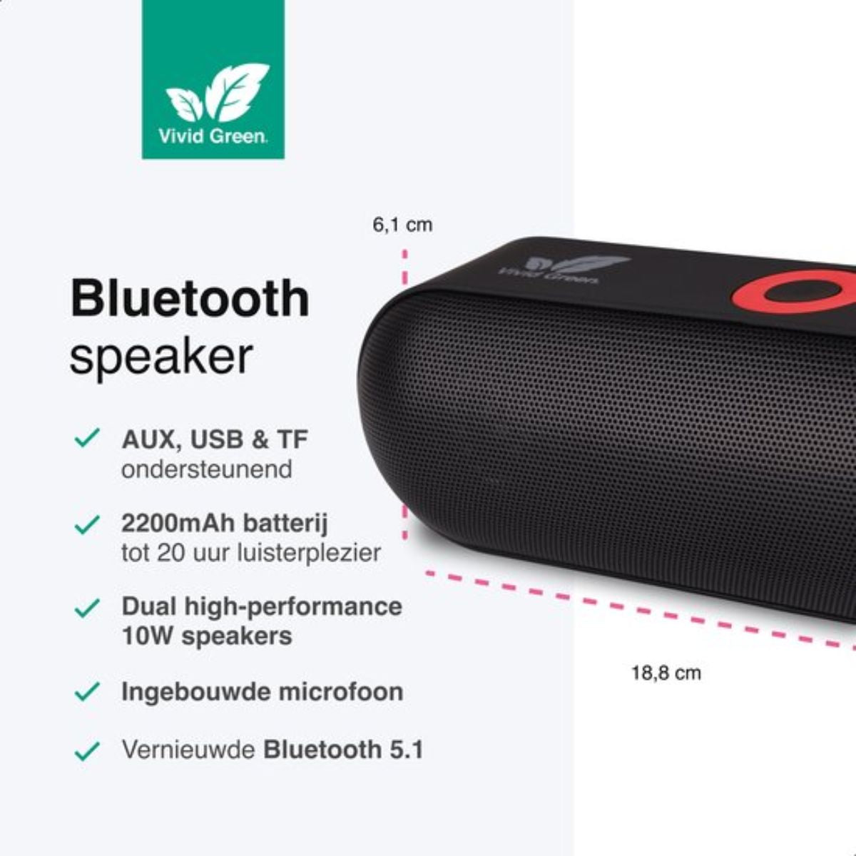 Bluetooth Speaker Met Radio – Draadloos – Zwart