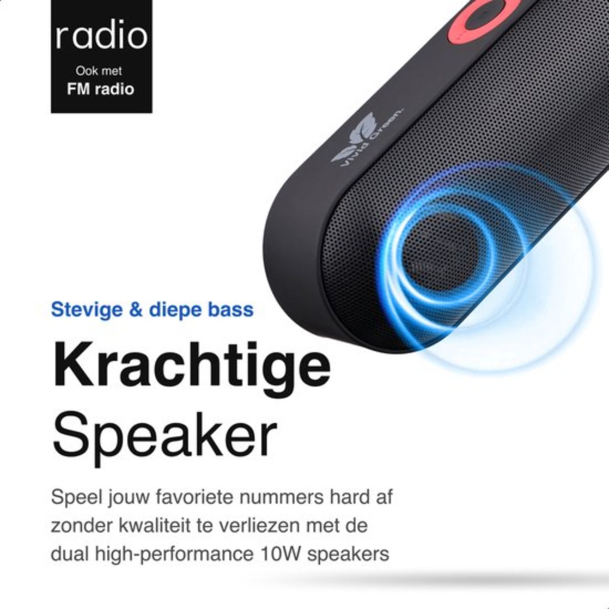 Bluetooth Speaker Met Radio – Draadloos – Zwart