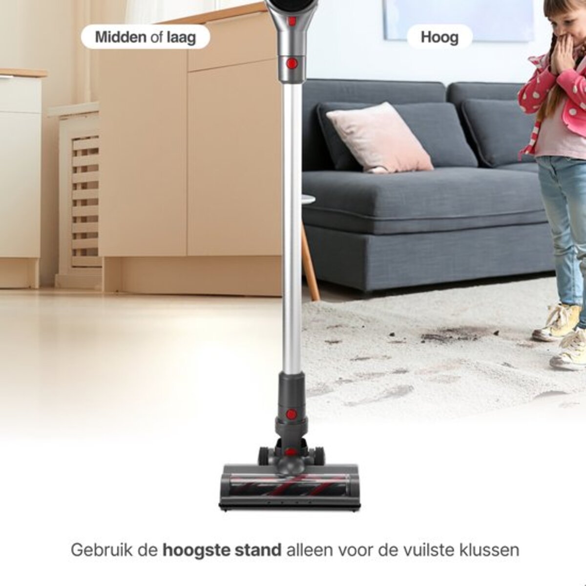 Steelstofzuiger Draadloos 300 Watt - Incl 4 Opzetstukken