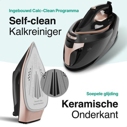 Stoomstrijkijzer met Stoomgenerator - 3000W - Rosé Goud
